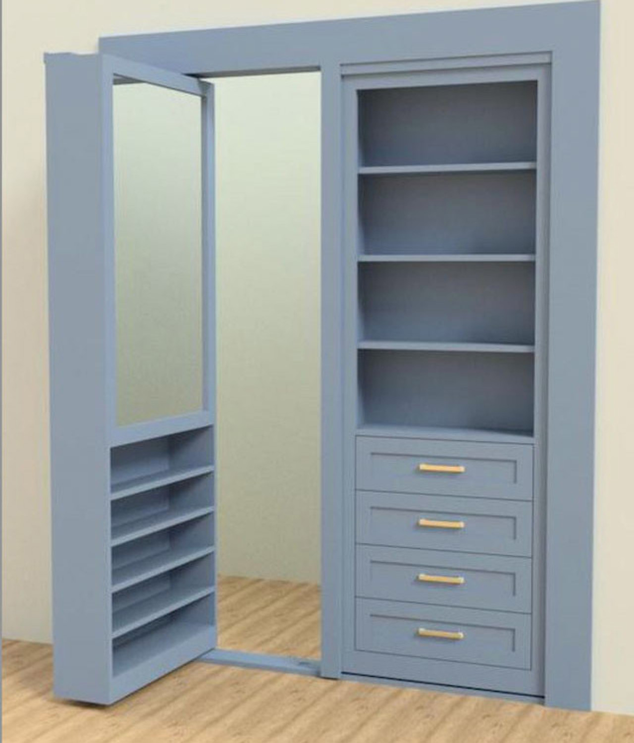 Bookcase Closet Hidden Doors  - Style 7