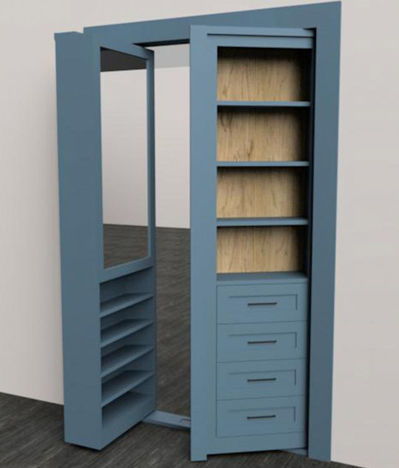 Bookcase Closet Hidden Doors  - Style 7