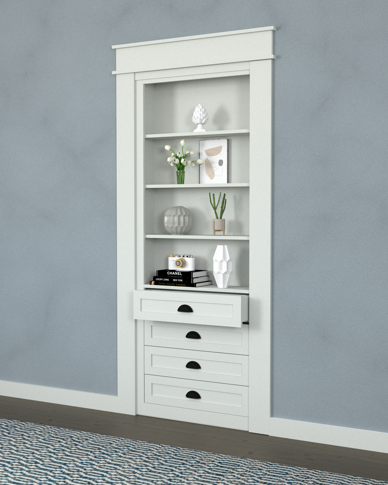 Hidden Bookcase Door - Single Door- Style 4