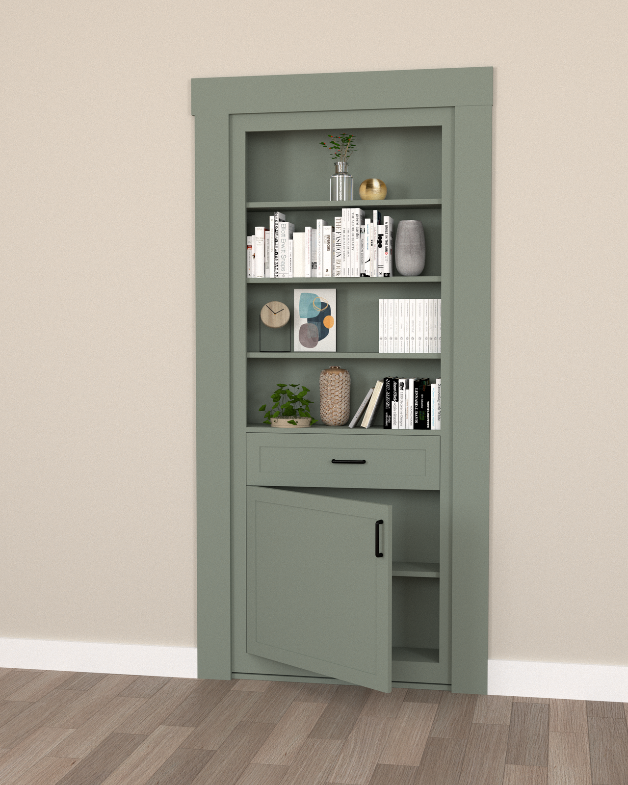 Hidden Bookcase Door - Single Door - Style 5