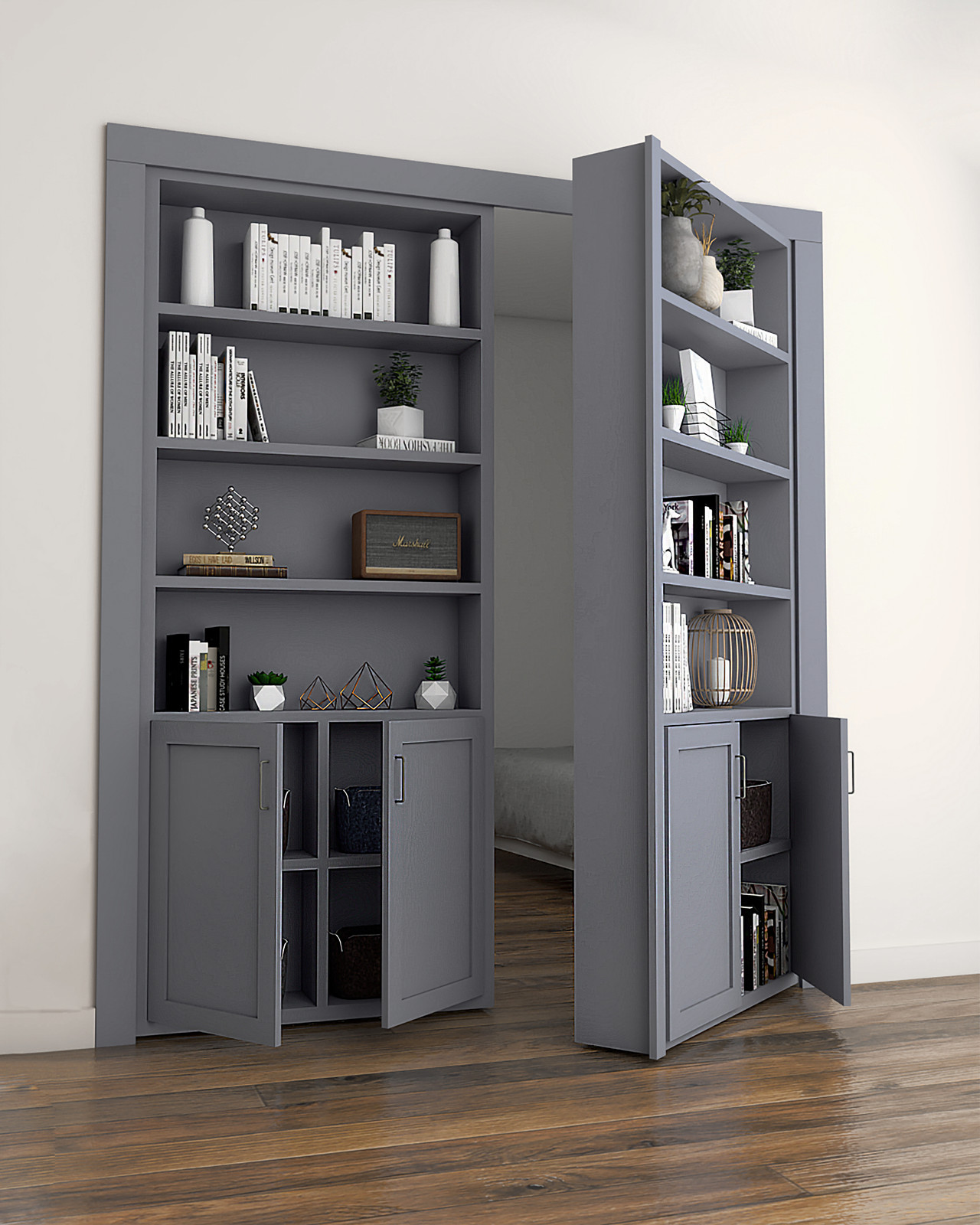 Hidden Bookcase Door - Double Door - Style 3