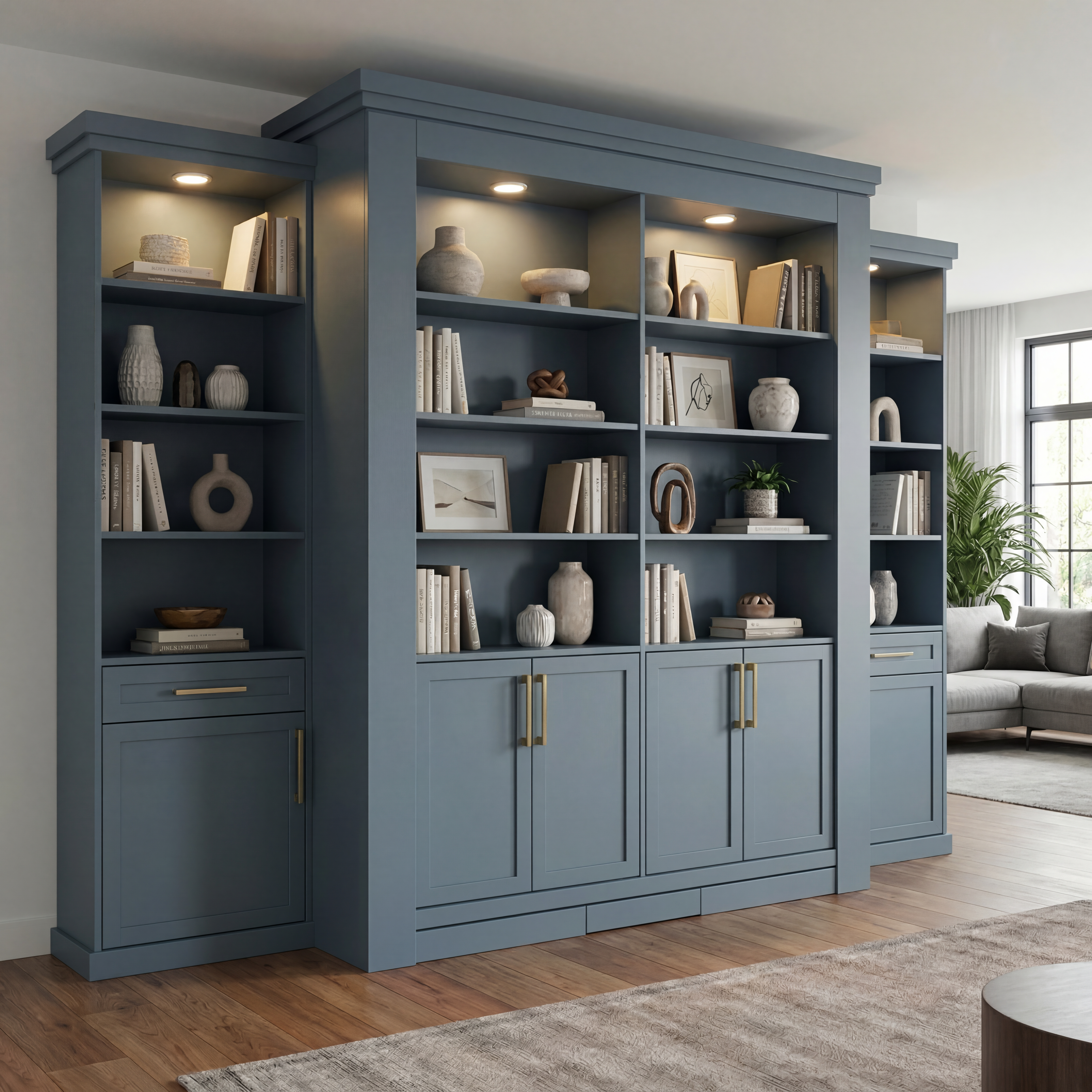 Rotating Murphy Bed Cabinet Library (Style 7))