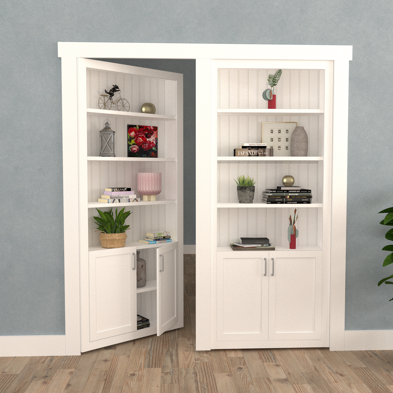 Hidden Bookcase Door - Double Door - Style 3