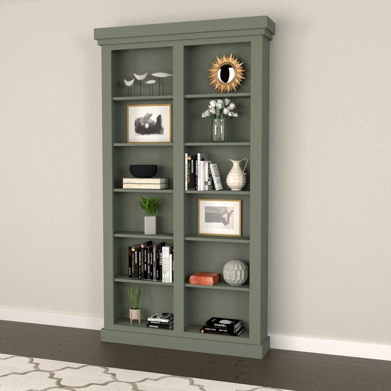 Single Sliding  Bookcase Door - Style 1