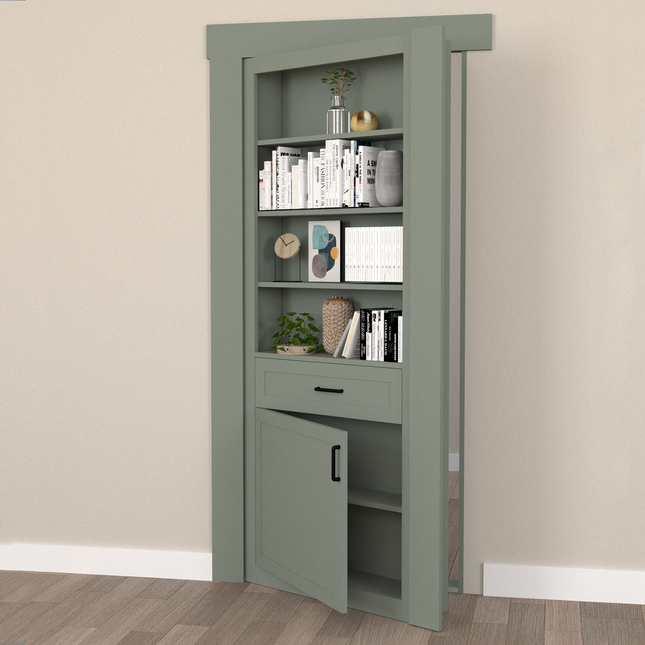 Hidden Bookcase Door - Single Door - Style 5