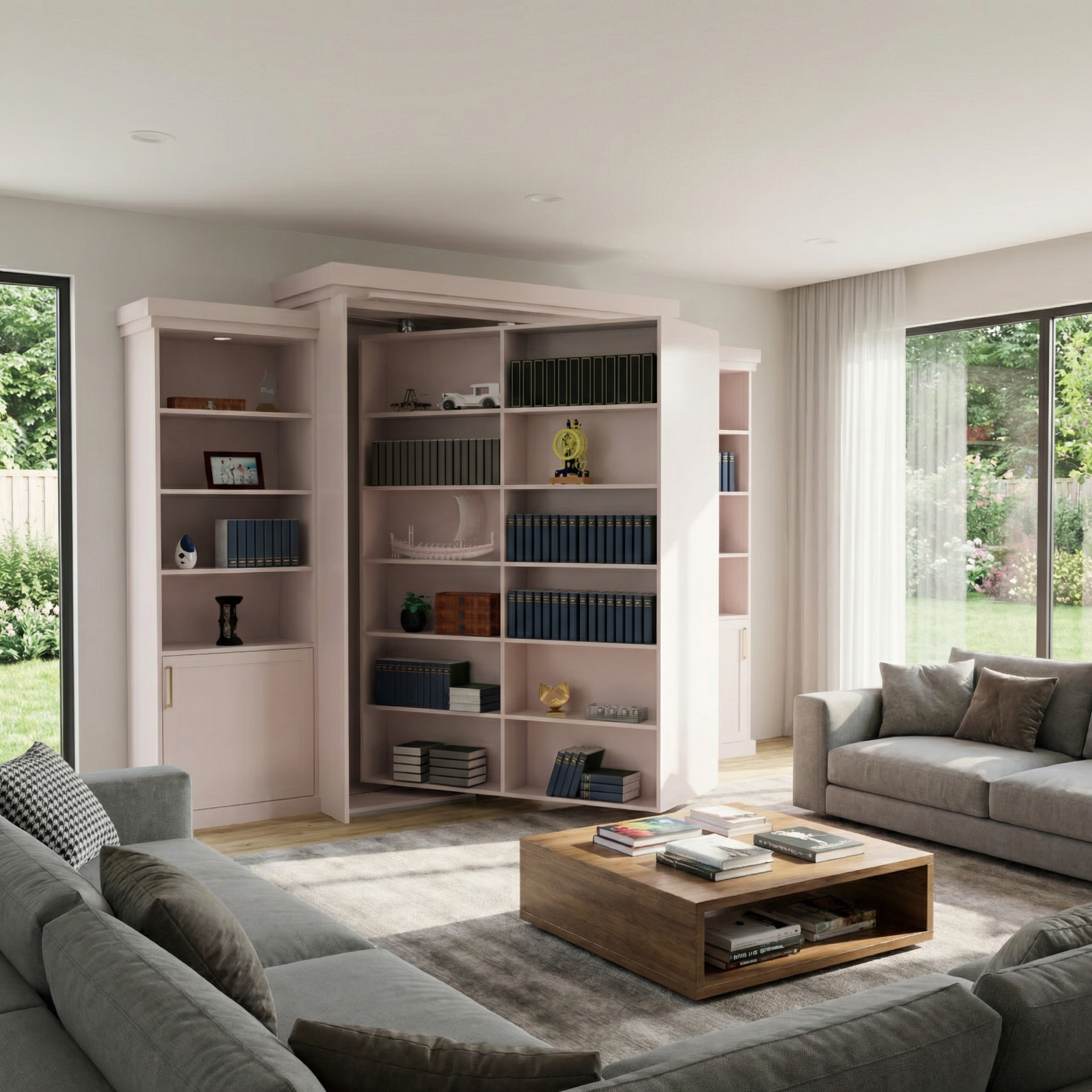 Rotating Murphy Bed Cabinet with Storage (Style 4)