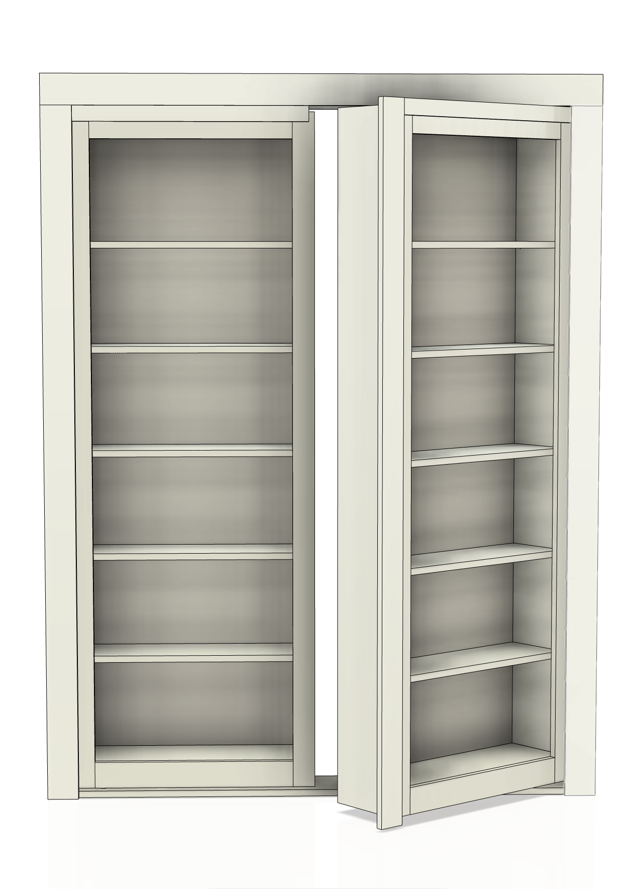 Hidden Bookcase Door - DOUBLE DOOR - Style 1 (Unassembled DIY Kit)