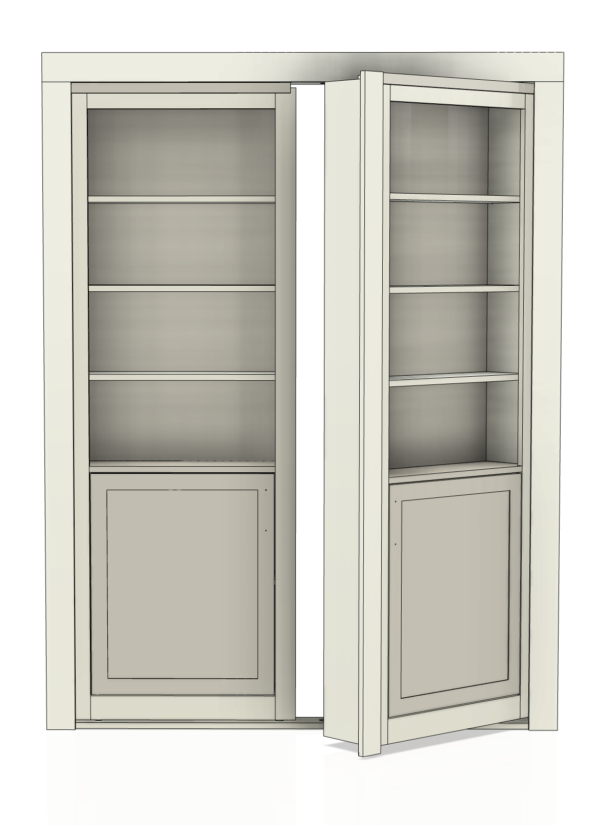 Hidden Bookcase Door - DOUBLE DOOR - Style 2 (Unassembled DIY Kit)