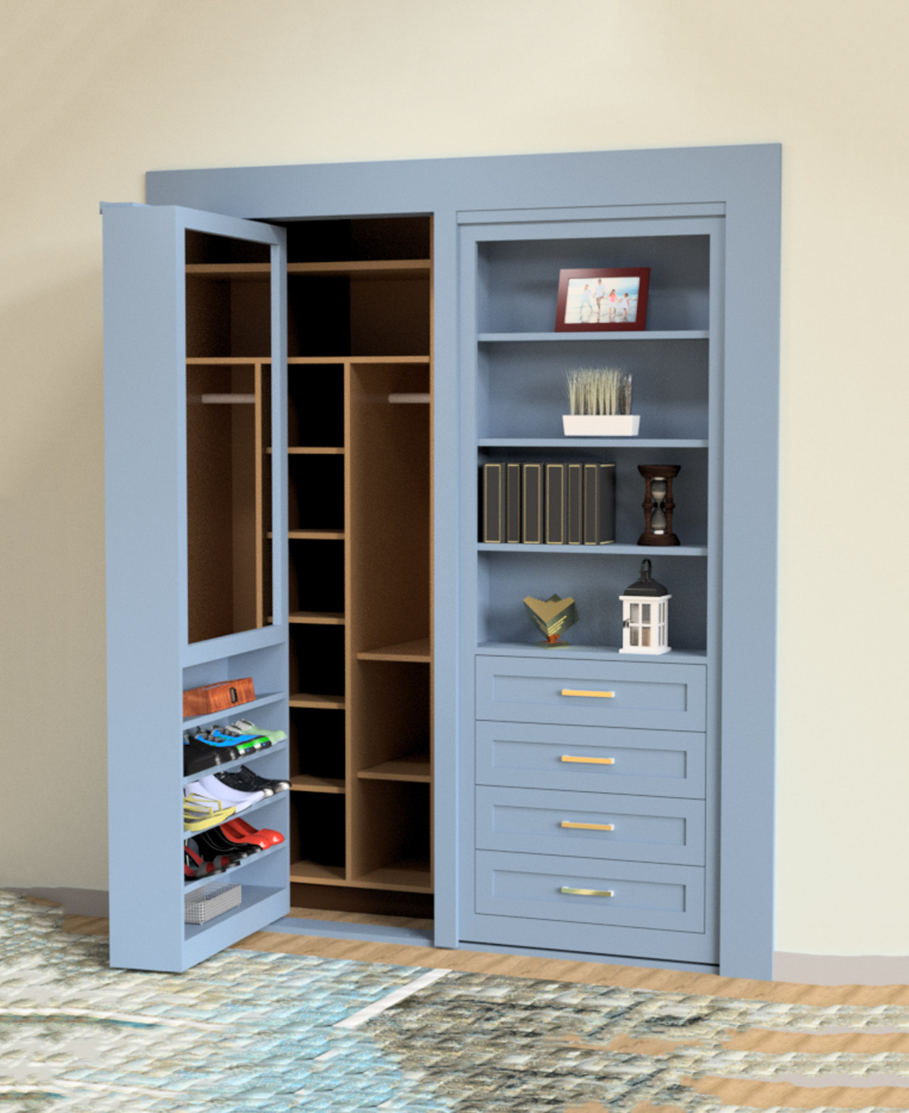 Bookcase Closet Hidden Doors  - Style 7