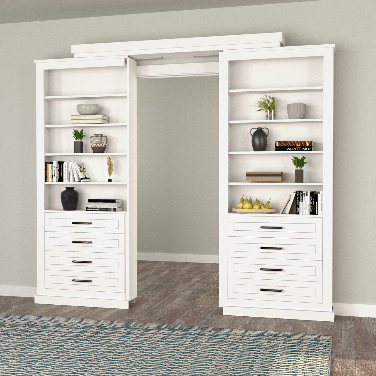 Double Sliding Bookcase Door- Style 4