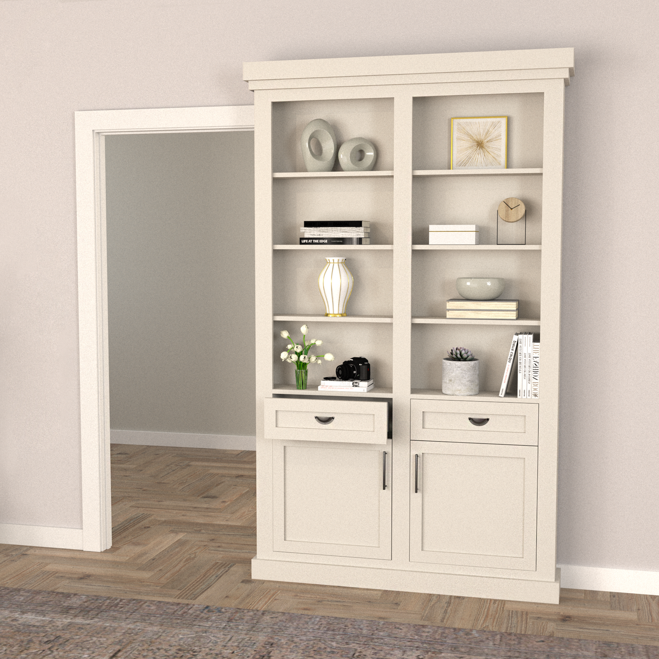 Single Sliding  Bookcase Door - Style 3