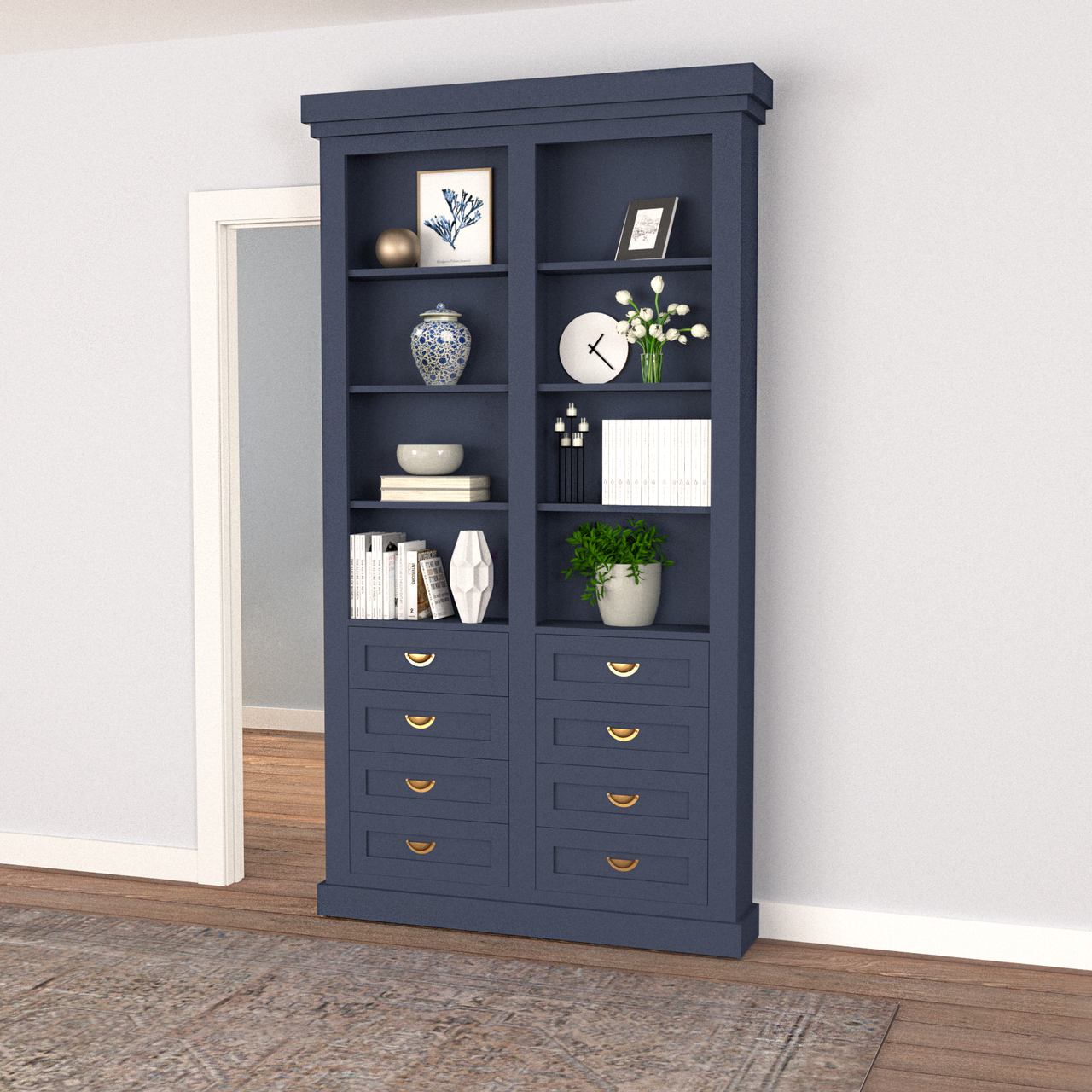 Single Sliding Bookcase Door - Style 4
